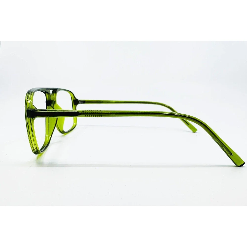 Zenni Eyeglass Frames Mens Green Aviator Square 54-18-140